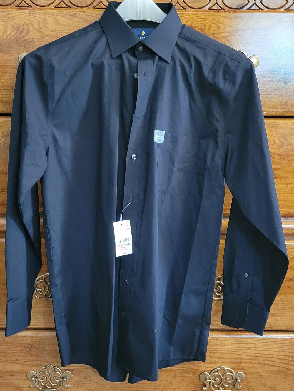 Stafford Black Men's Dress Shirt - Classic Point Collar 15 1/2 32-33